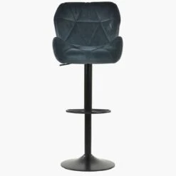 Cedar Dark Grey Velvet Black Base Kitchen Stool -Furniture Specialty Store cedar dark grey velvet 1