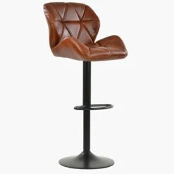 Cedar Vintage Brown Faux Leather Black Base Bar Stool -Furniture Specialty Store cedar vintage brown 2