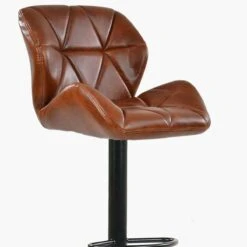 Cedar Vintage Brown Faux Leather Black Base Bar Stool -Furniture Specialty Store cedar vintage brown 4