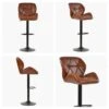 Cedar Vintage Brown Faux Leather Black Base Bar Stool -Furniture Specialty Store cedar vintage brown 5