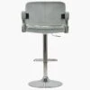 Chase Grey Velvet Kitchen Stool Armrests -Furniture Specialty Store chase light grey velvet 1