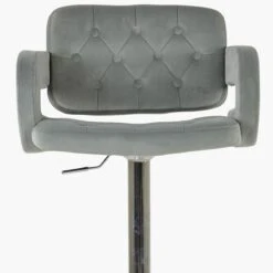 Chase Grey Velvet Kitchen Stool Armrests -Furniture Specialty Store chase light grey velvet 6