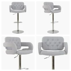 Chase Grey Fabric Kitchen Stool With Arms -Furniture Specialty Store chase light grey white