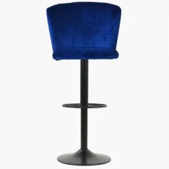 Chelsea Blue Velvet Black Base Adjustable Breakfast Stool -Furniture Specialty Store chelsea blue velvet 1