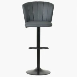 Chelsea Grey Faux Leather Black Base Adjustable Breakfast Stool -Furniture Specialty Store chelsea grey pu 3