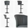 Chelsea Grey Faux Leather Black Base Adjustable Breakfast Stool -Furniture Specialty Store chelsea grey pu 4