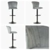 Chelsea Grey Velvet Black Base Adjustable Breakfast Stool -Furniture Specialty Store chelsea light grey velvet 4