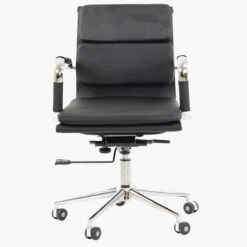 Chester Padded Black Faux Leather Swivel & Recline Office Chair With Arms -Furniture Specialty Store chester black 1 3