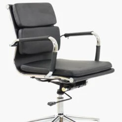Chester Padded Black Faux Leather Swivel & Recline Office Chair With Arms -Furniture Specialty Store chester black 4