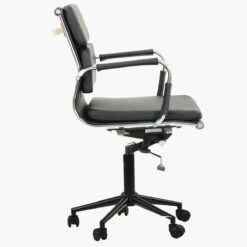 Mullan Black Leather Swivel & Recline Office Chair With Arms -Furniture Specialty Store chester black black 3