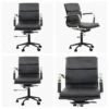 Mullan Black Leather Swivel & Recline Office Chair With Arms -Furniture Specialty Store chester black black white