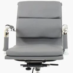 Chester Padded Grey Faux Leather Swivel & Recline Office Chair With Arms -Furniture Specialty Store chester grey 5