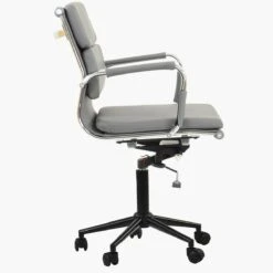 Mullan Grey Faux Leather Swivel & Recline Office Chair With Arms -Furniture Specialty Store chester grey black 3