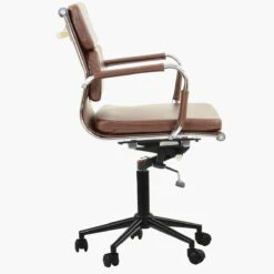 Mullan Vintage Brown Faux Leather Swivel & Recline Office Chair With Arms -Furniture Specialty Store chester vintage black 2