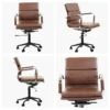 Mullan Vintage Brown Faux Leather Swivel & Recline Office Chair With Arms -Furniture Specialty Store chester vintage black white