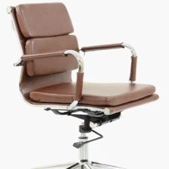 Chester Padded Vintage Brown Leather Swivel & Recline Office Chair With Arms -Furniture Specialty Store chester vintage brown 4