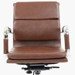 Chester Padded Vintage Brown Leather Swivel & Recline Office Chair With Arms -Furniture Specialty Store chester vintage brown 5