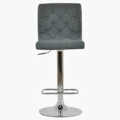 Cisco Dark Grey Fabric Chrome Base Bar Stool -Furniture Specialty Store cisco charcoal 4
