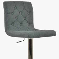 Cisco Dark Grey Fabric Chrome Base Bar Stool -Furniture Specialty Store cisco charcoal 6