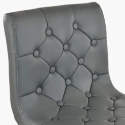 Cisco Dark Grey Faux Leather Chrome Base Kitchen Stool -Furniture Specialty Store cisco dark grey pu 6