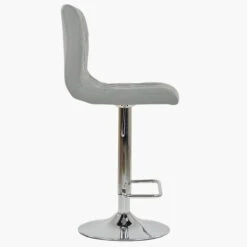 Cisco Grey Faux Leather Chrome Base Breakfast Stool