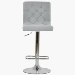 Cisco Grey Fabric Chrome Base Barstool -Furniture Specialty Store cisco light grey fabric 4 1