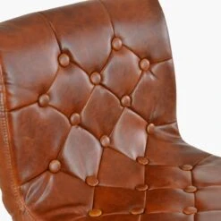 Cisco Vintage Brown Faux Leather Chrome Base Bar Stool -Furniture Specialty Store cisco vintage brown 5