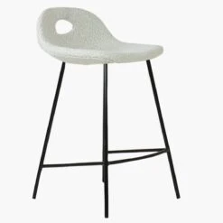 Clara Cream Boucle Black Leg Kitchen Stool -Furniture Specialty Store clara cream black 1