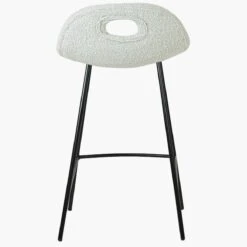 Clara Cream Boucle Black Leg Kitchen Stool -Furniture Specialty Store clara cream black 3