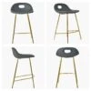 Clara Dark Grey Velvet Gold Leg Bar Stool