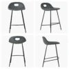 Clara Dark Grey Faux Leather Black Leg Barstool -Furniture Specialty Store clara dark grye black 5