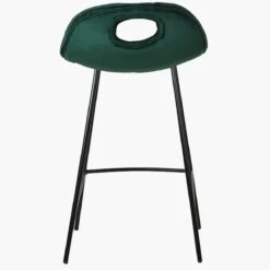 Clara Green Velvet Black Leg Kitchen Stool -Furniture Specialty Store clara green black leg 3