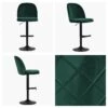 Clarris Green Velvet Bar Stool Matt Black Adjustable Base -Furniture Specialty Store clarris green black base 4