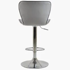 Cobain Grey Fabric Chrome Base Barstool