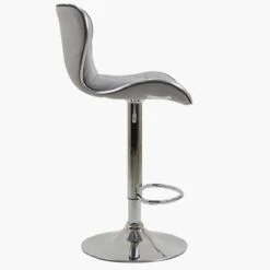 Cobain Grey Fabric Chrome Base Barstool -Furniture Specialty Store cobain light grey 4