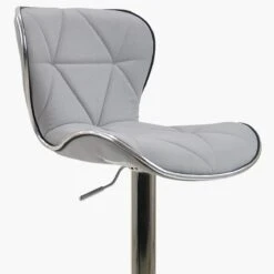 Cobain Grey Fabric Chrome Base Barstool -Furniture Specialty Store cobain light grey 5