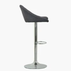 Cologne Dark Grey Fabric Chrome Base Bar Stool -Furniture Specialty Store cologne gas lift charcoal 3