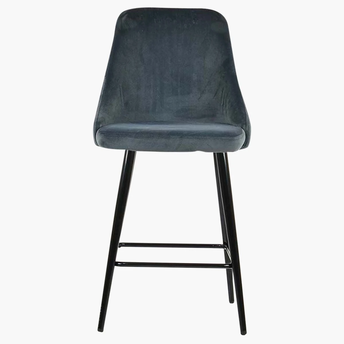 Colorado Dark Grey Velvet Black Leg Barstool - Image 2