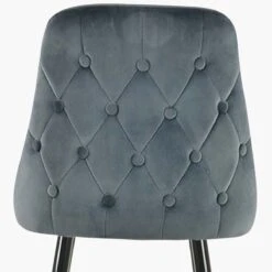 Colorado Dark Grey Velvet Black Gold Leg Kitchen Stool -Furniture Specialty Store colorado dark grey velvet gold tip 4