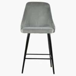 Colorado Grey Velvet Black Leg Barstool -Furniture Specialty Store colorado light grey velvet 5