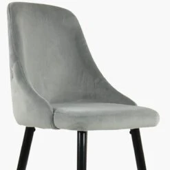 Colorado Grey Velvet Black Gold Leg Kitchen Stool