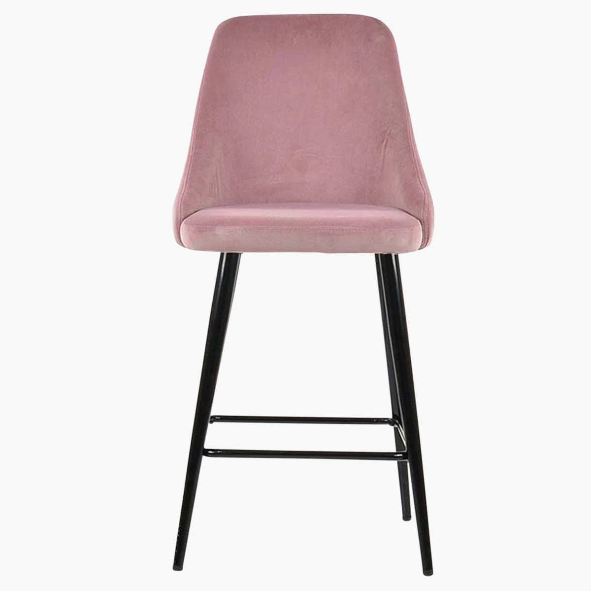 Colorado Pink Velvet Black Leg Barstool - Image 4