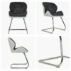 Corfu Black / White Leather Office Chair Without Wheels 1 Corfu Black / White Leather Office Chair Without Wheels -Furniture Specialty Store corfu black and white white
