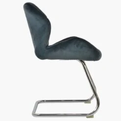 Corfu Dark Grey Velvet Office Chair Without Wheels -Furniture Specialty Store corfu dark grey velvet 1