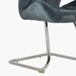 Corfu Dark Grey Velvet Office Chair Without Wheels -Furniture Specialty Store corfu dark grey velvet 4