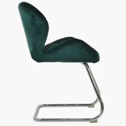 Corfu Green Velvet Office Chair Without Wheels -Furniture Specialty Store corfu green velvet 3