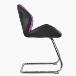 Corfu Purple Faux Leather Office Chair Without Wheels -Furniture Specialty Store corfu purple black 1