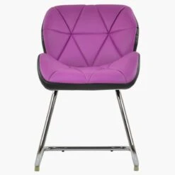 Corfu Purple Faux Leather Office Chair Without Wheels -Furniture Specialty Store corfu purple black 2