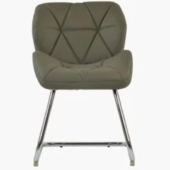 Corfu Taupe Faux Leather Office Chair Without Wheels 8 Corfu Taupe Faux Leather Office Chair Without Wheels -Furniture Specialty Store corfu taupe 2