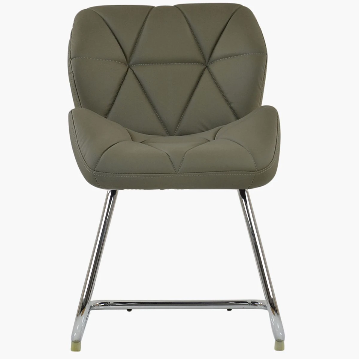 Corfu Taupe Faux Leather Office Chair Without Wheels 5 Corfu Taupe Faux Leather Office Chair Without Wheels - Image 3